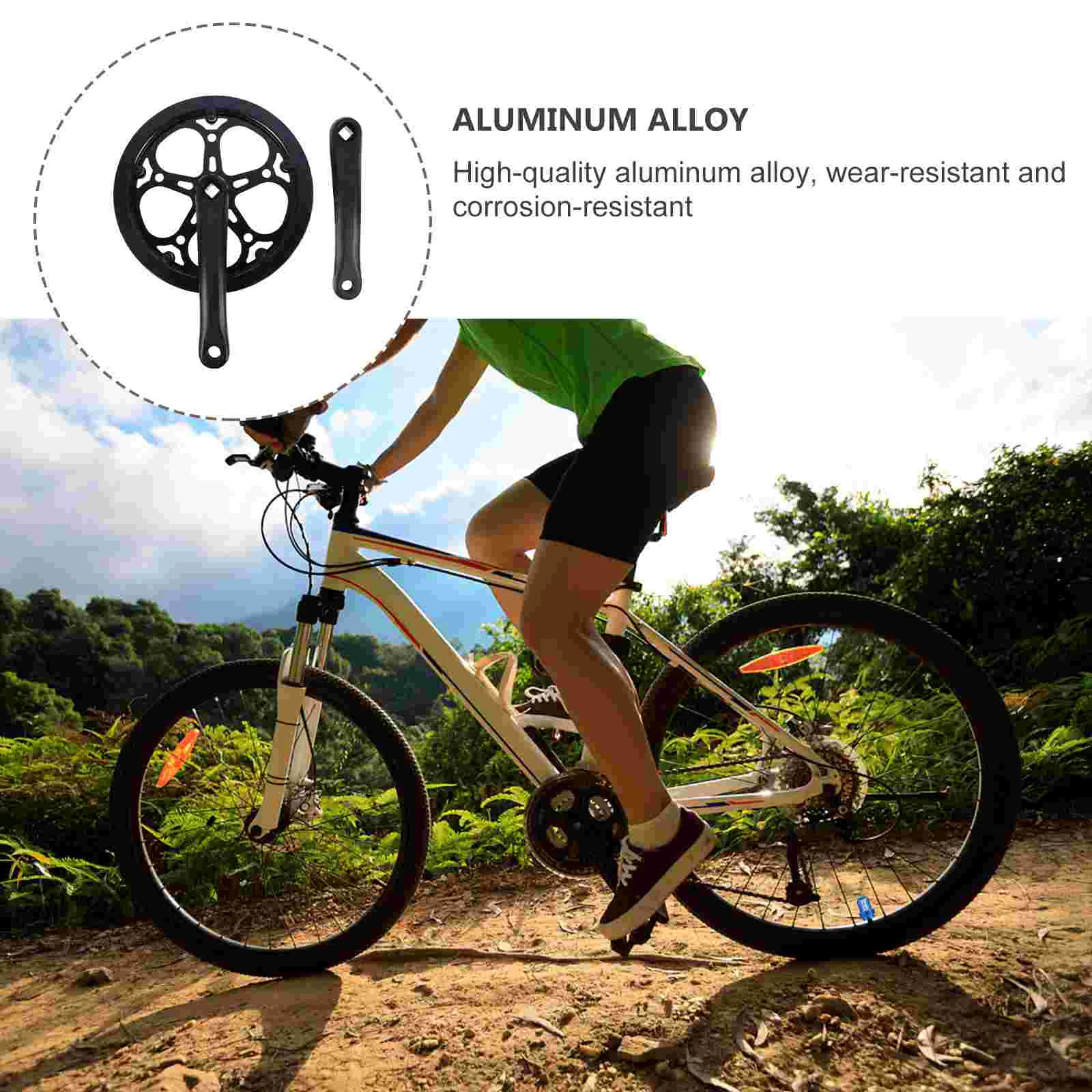 Crank Bling Accessories Bicycle Crankset Electric Bike Single Speeds Hollow Black