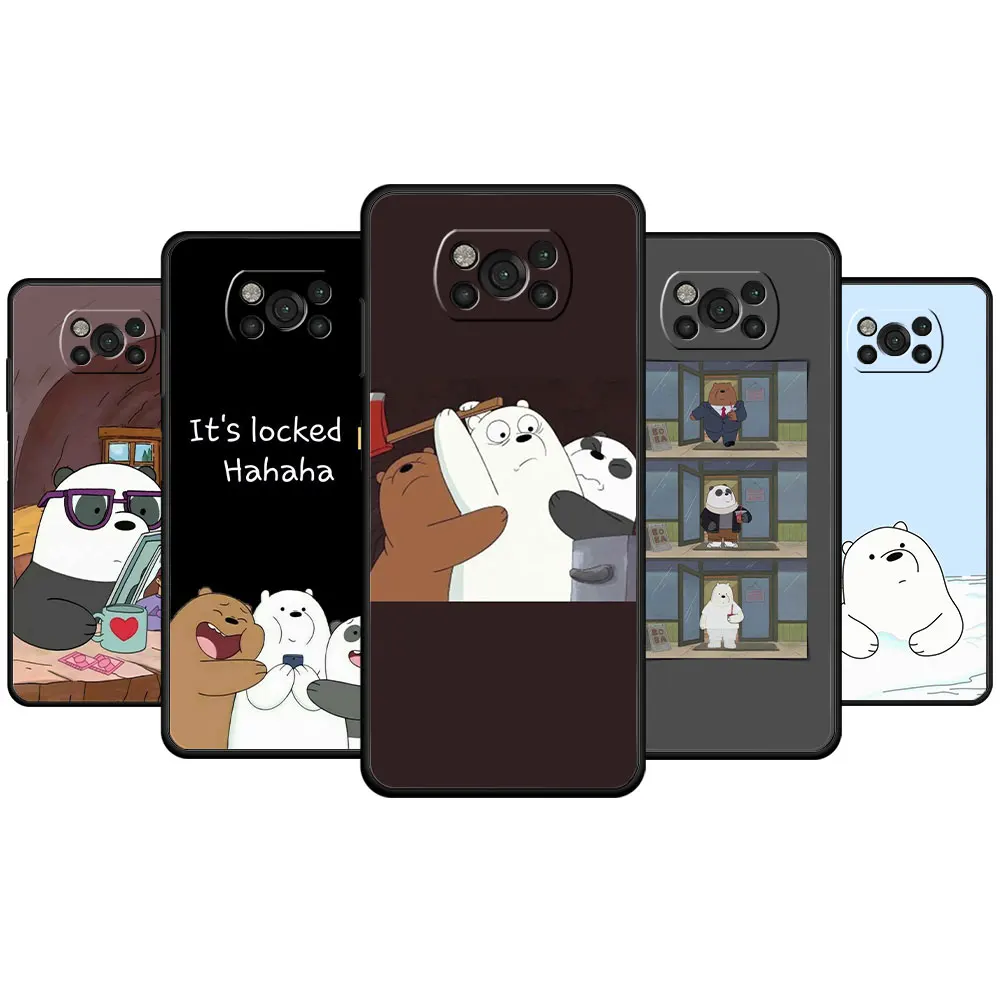

Cartoon We Bare Bears Smartphone Case For Xiaomi Poco X3 NFC X4 M3 C40 Pro For MI 9 8 12 11 9T 10T CC9 Lite Note 10 Capa