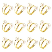 12pcs pearl napkin ring hotel home napkin buckle holder for wedding party dinner anniversary table decoration