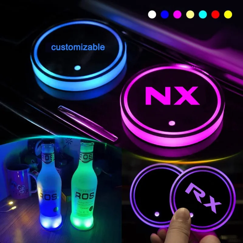 

Car Led Lights For Lexus NX RZ RX GX LX IS ES LS RC LC UX CT200h F Sport GS Auto Interior Accessories Cup Holder Ambient Lamp