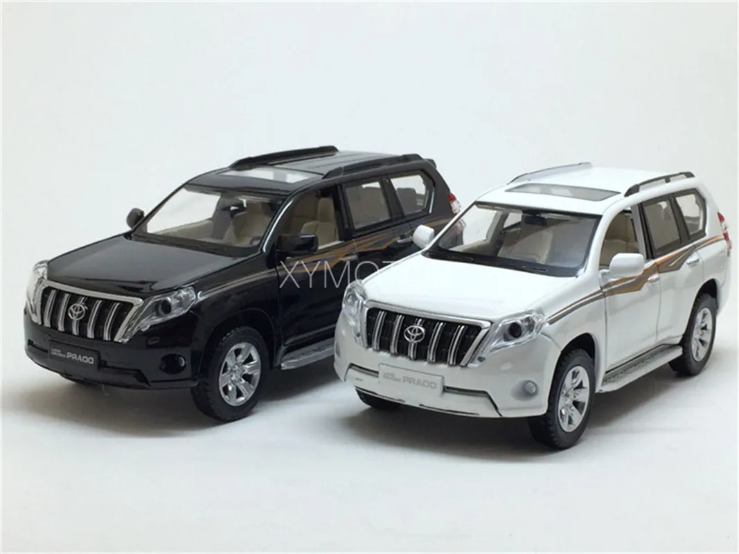 

1/32 CaiPo Models For Toyota Land Cruiser Prado SUV 2019 Diecast Car Model Toys Kids gift for play display Pull Back Sound light