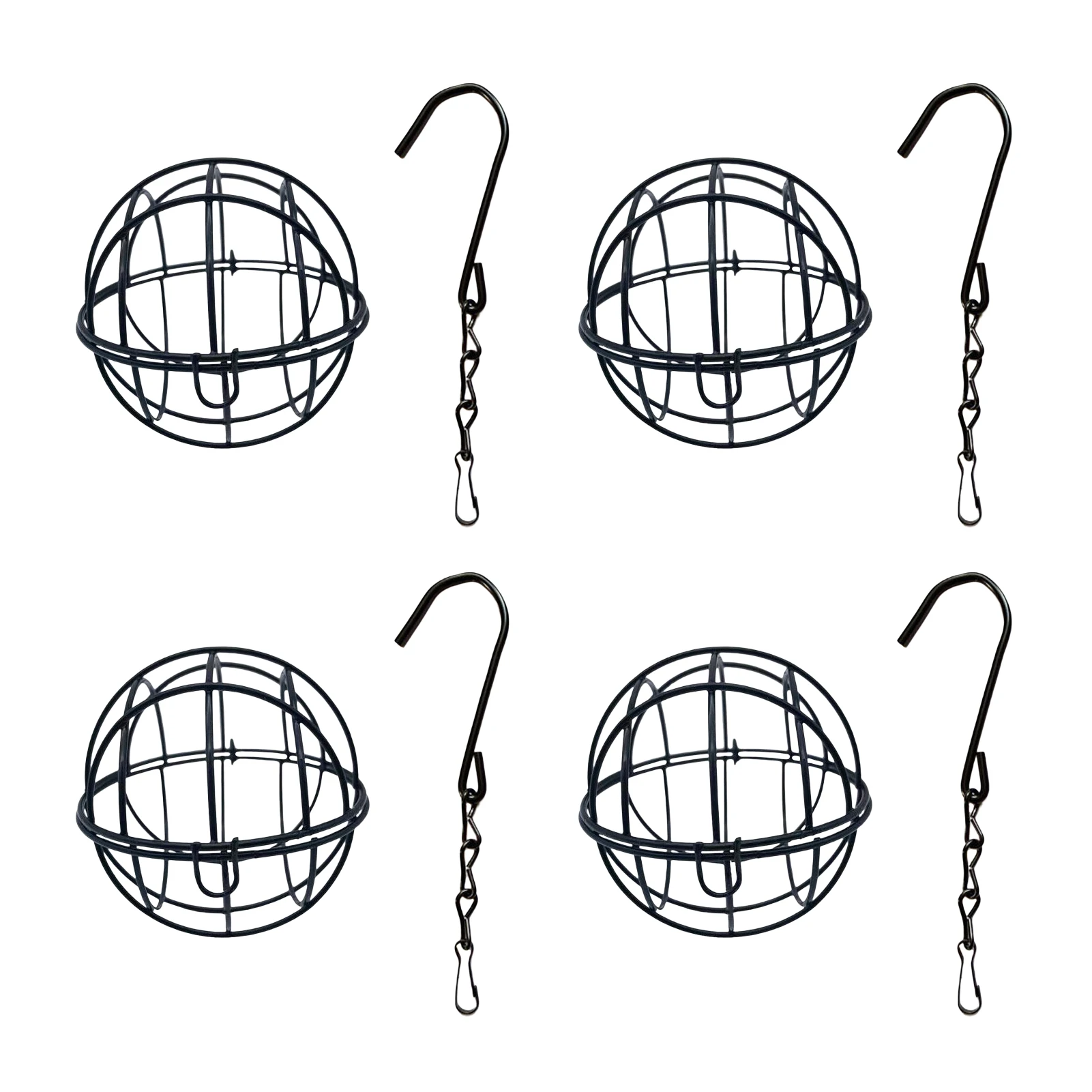 

4 шт. Регулируемый Прочный Контейнер для домашних питомцев, черный металлический контейнер для птиц в форме S, Легкая очистка