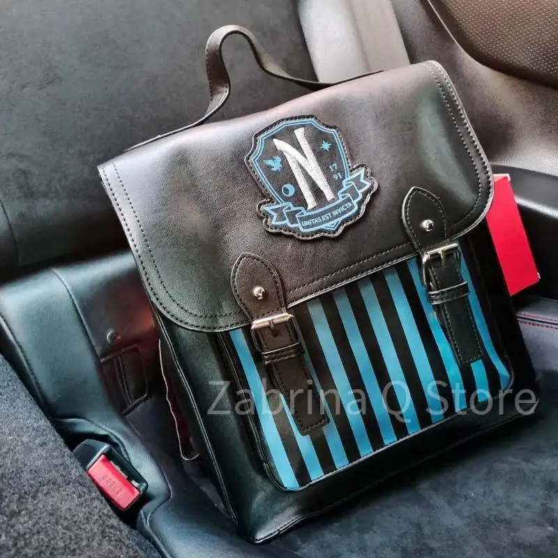 S Wednesday Cosplay Black Blue Gothic School Bags For Adult 