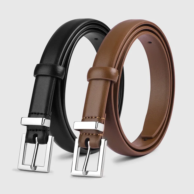 

Ремень из натуральной кожи Женский, винтажный Повседневный тонкий узкий пояс с металлической пряжкой из воловьей кожи для джинсов