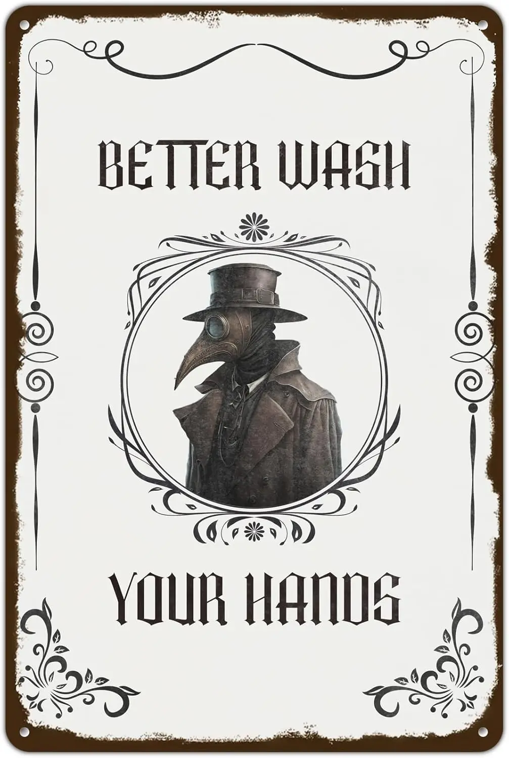 Wsh Your Hnds Plgue Doctor Wll Decor Gothc Vntge Sgns или Broom Toilet Retro Metl Sgn Br Pub