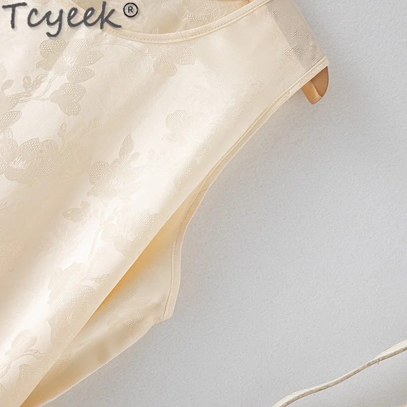 Tcyeek платье из 100% натурального шелка тутового женская летняя одежда миди 2024