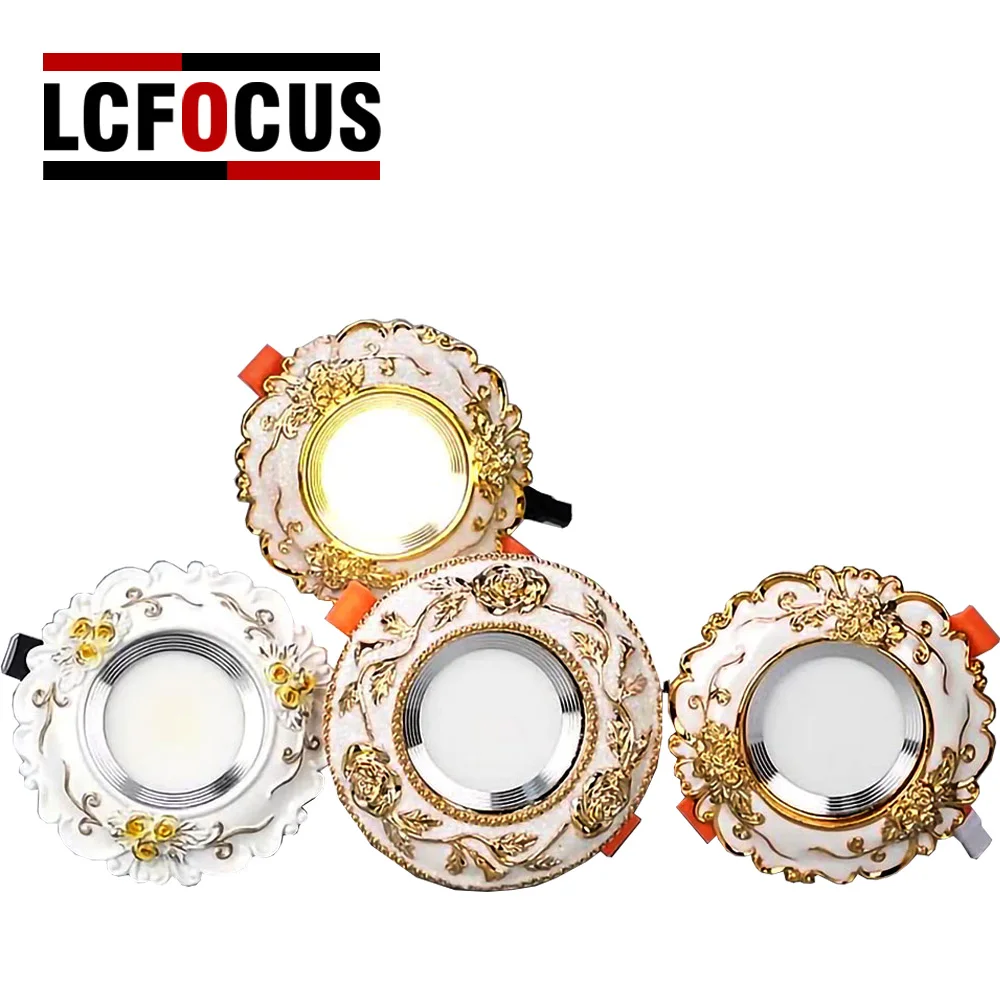 

European Downlight Wholesale LED Ceiling Light 3W5W Living Room Ceiling Embedded Background Wall Hole Light Dimming Spotlight