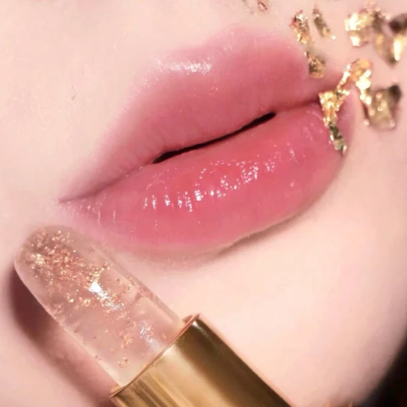 

Gold Foil Change Color Lipstick Long Lasting Moisturizing Temperature Change Lip Balm Base Cream Lipstick Lip Beauty Care Makeup