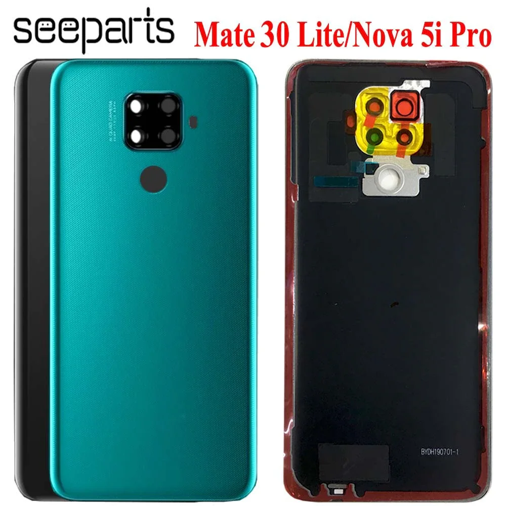 

Заднее стекло для Huawei Mate 30 Lite, задняя крышка батарейного отсека, стеклянный корпус, задняя крышка корпуса для huawei Nova 5i Pro, Крышка батарейного ...