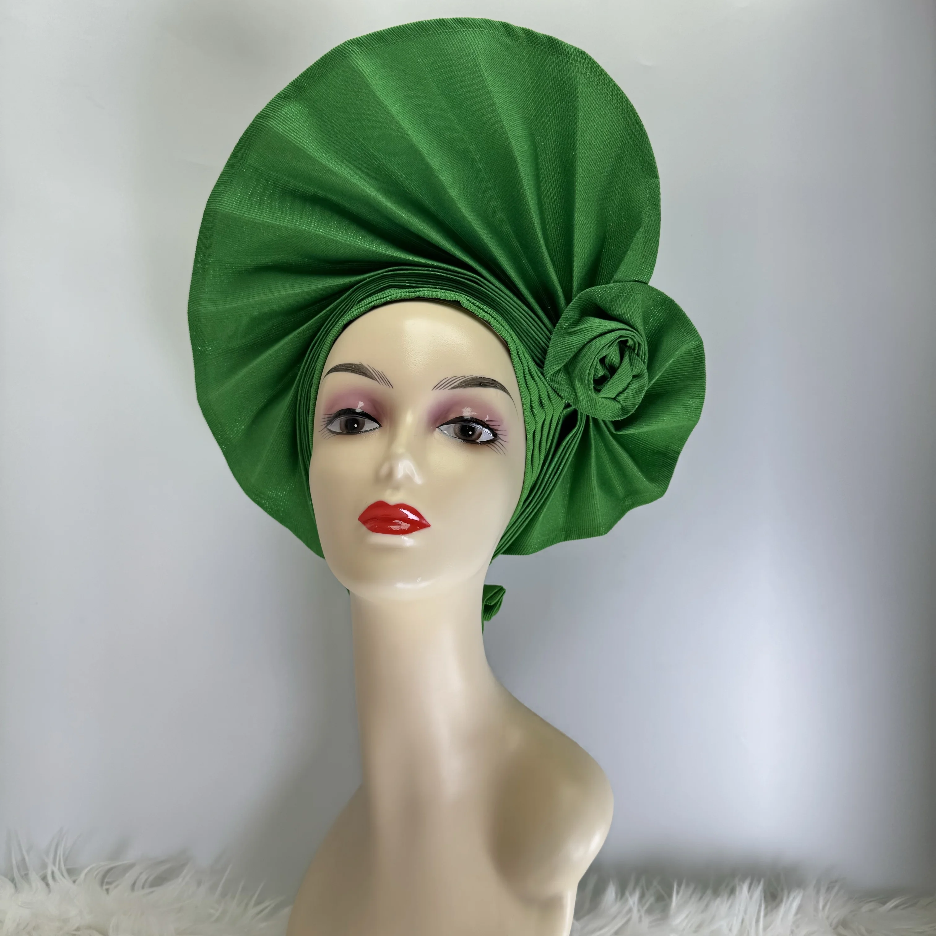 Модный нигерийский головной убор Gele Aso Oke уже заказ авто Ebi африканский тюрбан для