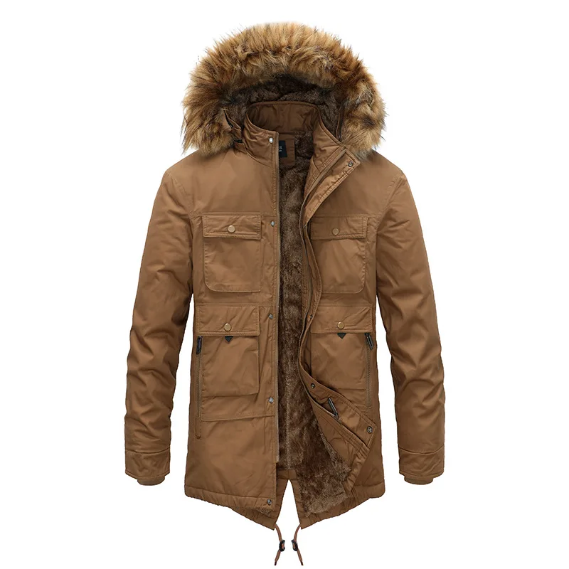 2022 Winter New Men's Hooded Mid-length Down Padded Jacket Casual Padded Jacket for Men