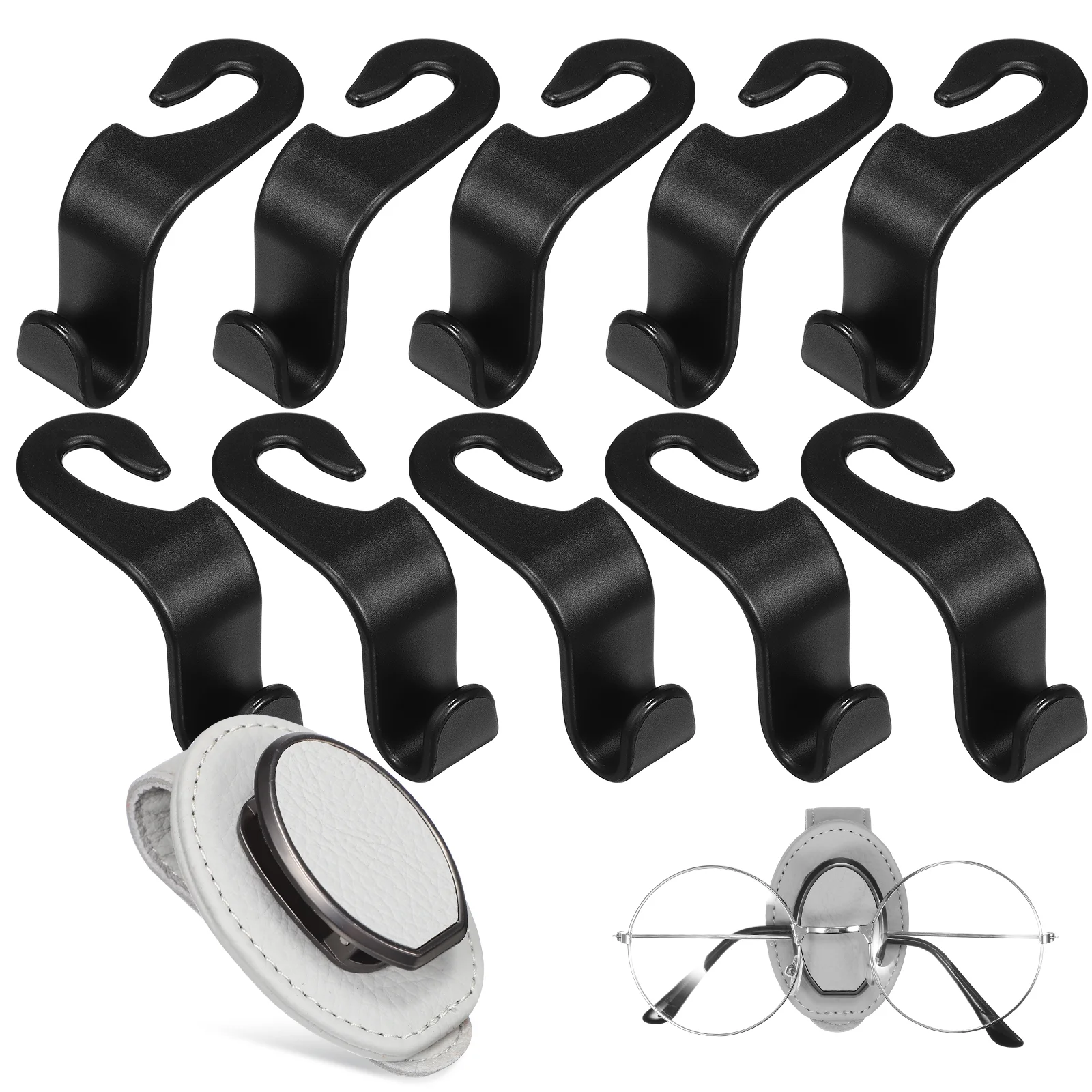 

1 Set Car Sunglasses Holder Sun Visor Glasses Clip Visor Ticket Card Clip with Hooks