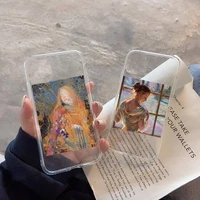 oil painting beautiful art phone case transparent soft for iphone 12 11 13 7 8 6 s plus x xs xr pro max mini