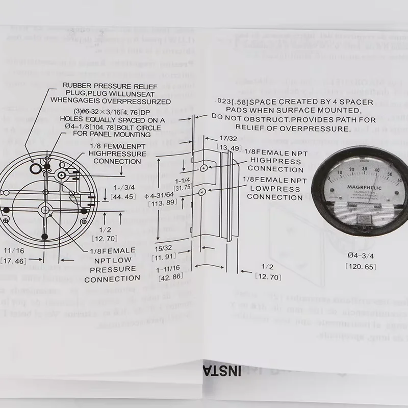 Манометр ZHOP TE2000