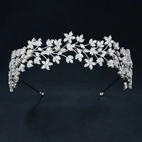 handmade silver zirconia hairband for weddingcrystals bride soft headbandtiara womens hair accessories