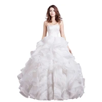 beauty emily elegant wedding dresses long ruffles ball gowns for bride tiered lace white bridal gowns sexy vestido de novia 2022