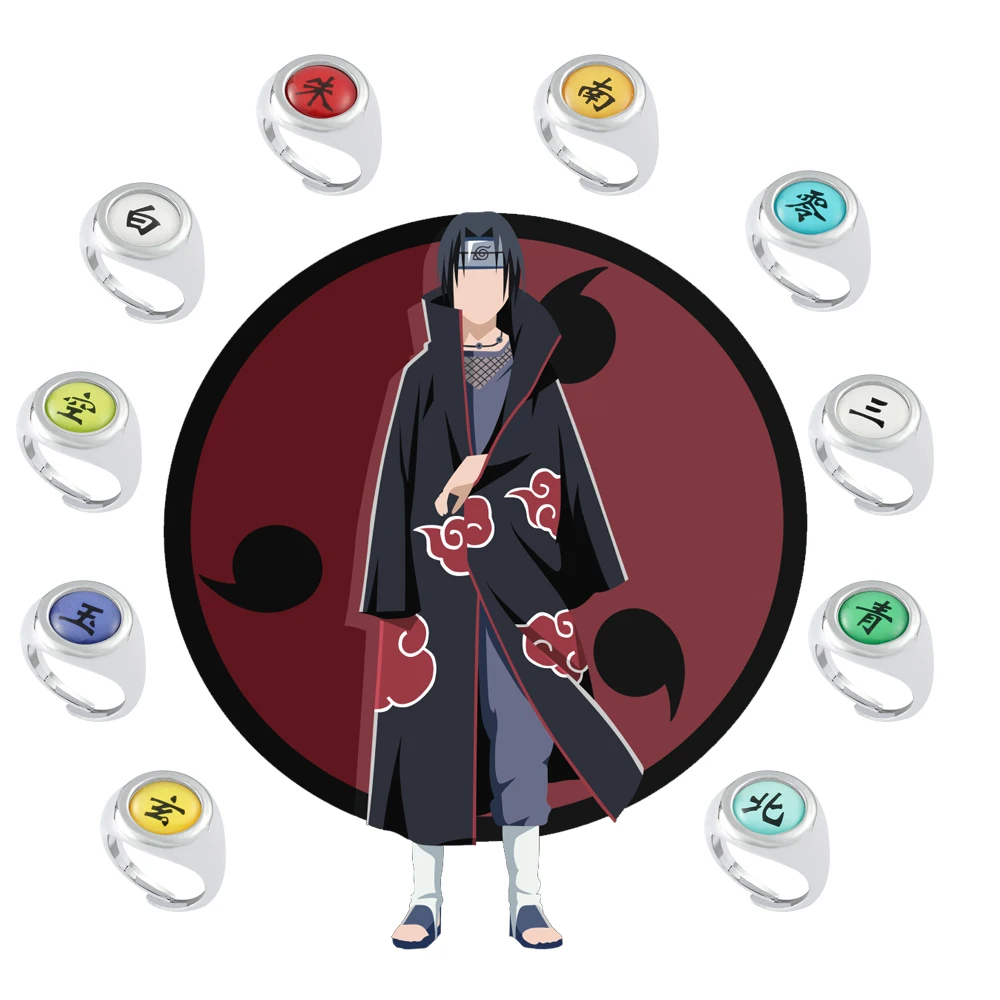 

Anime NARUTO Akatsuki Nagato Deidara Konan Uchiha Itachi Obito Zetsu Orochimaru Sasori Hoshigaki Kisame Cosplay Ring Child Gift