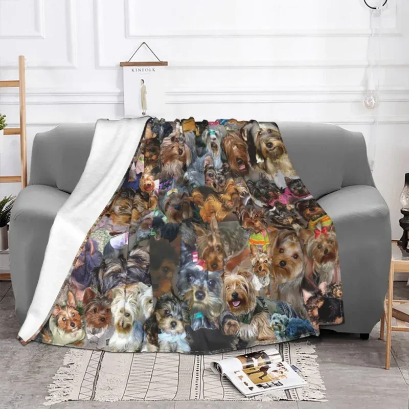 

Dog Yorkshire Terrier Fleece Cute Animal Portable Lightweight Thin Throw Blankets For Outdoor Bedding Throws