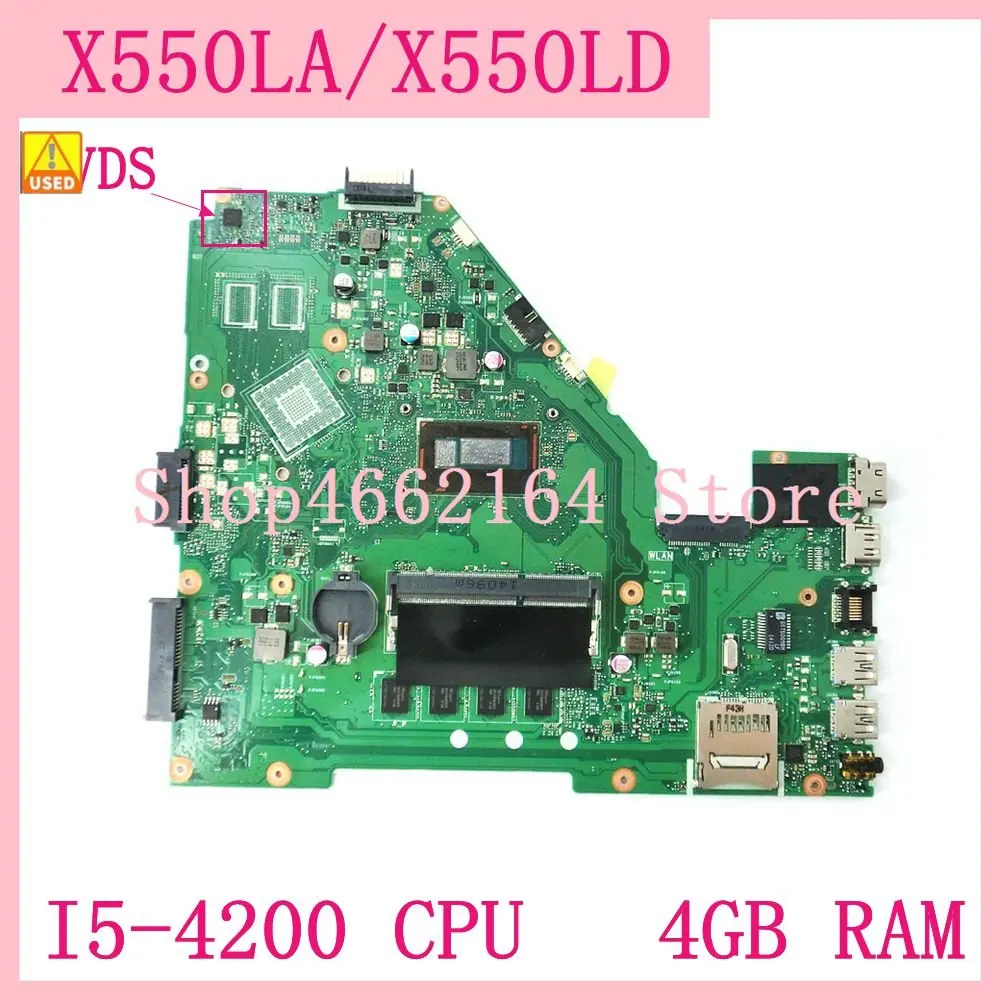 

X550LA I5-4200u CPU 4GB RAM Motherboard For ASUS A550L X550LD R510L X550LC X550L X550 laptop Mainboard Test OK Used