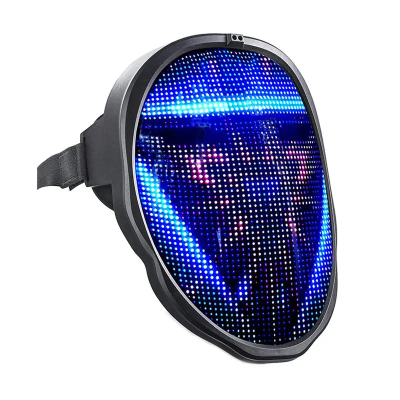 

Rechargeable LED Smart Face Changing Mask Mobile App Custom Black Technology