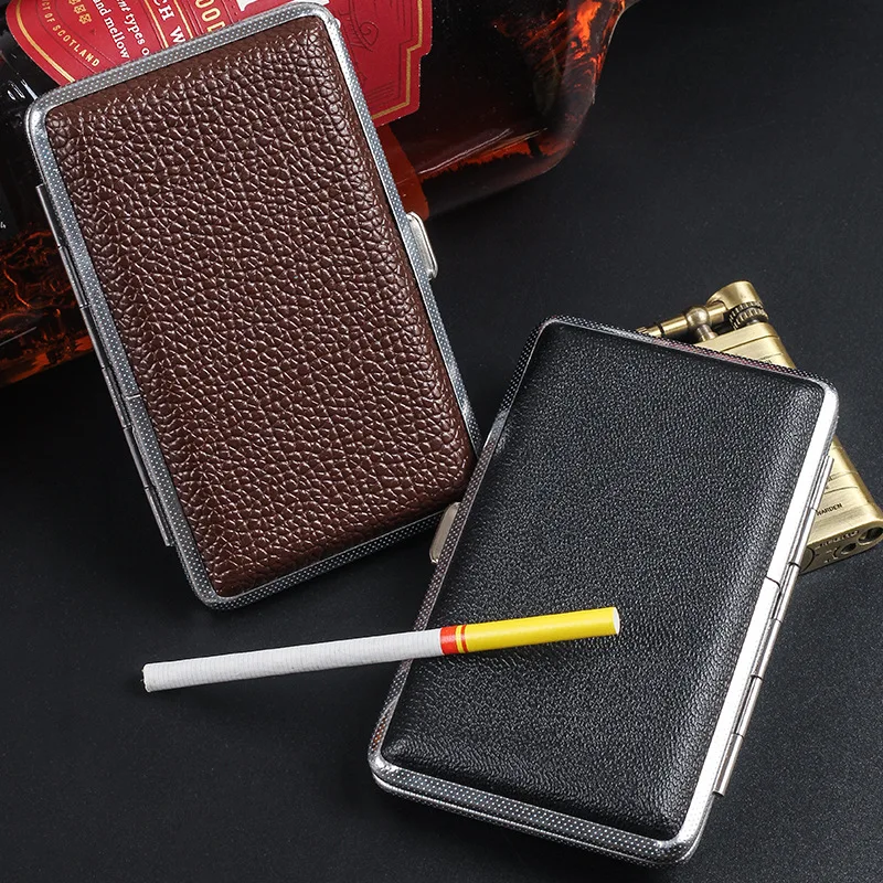 

Fine Cigarette Case Leather Slim Portable Storage Box Anti-crush Moisture-resistant Cigarette Accessories