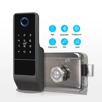 security ble wifi app control electronic rim cylinder lock outdoor waterproof digital fingerprint smart home door lock