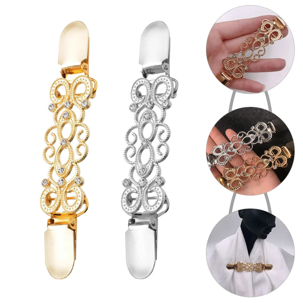 

2 Pcs Sweater Shawl Pin Ornament Blanks Crafts Collar Pin Women’s Sweater Brooch Clip Clothing Lapel Pin Sticks
