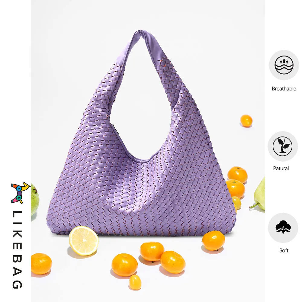 2022 New Fashion Handmade Woven Bag Luxury Woven Leather Printed Shoulder Bag Lady Crossbody Hobo PU Casual Handbag