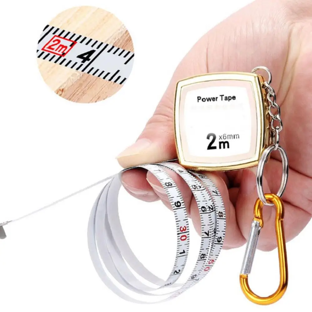 

2M Retractable Ruler Measure Tape Keychain Construction Tools Roulette Measuring Instruments Mini Pocket Portable Keyrings