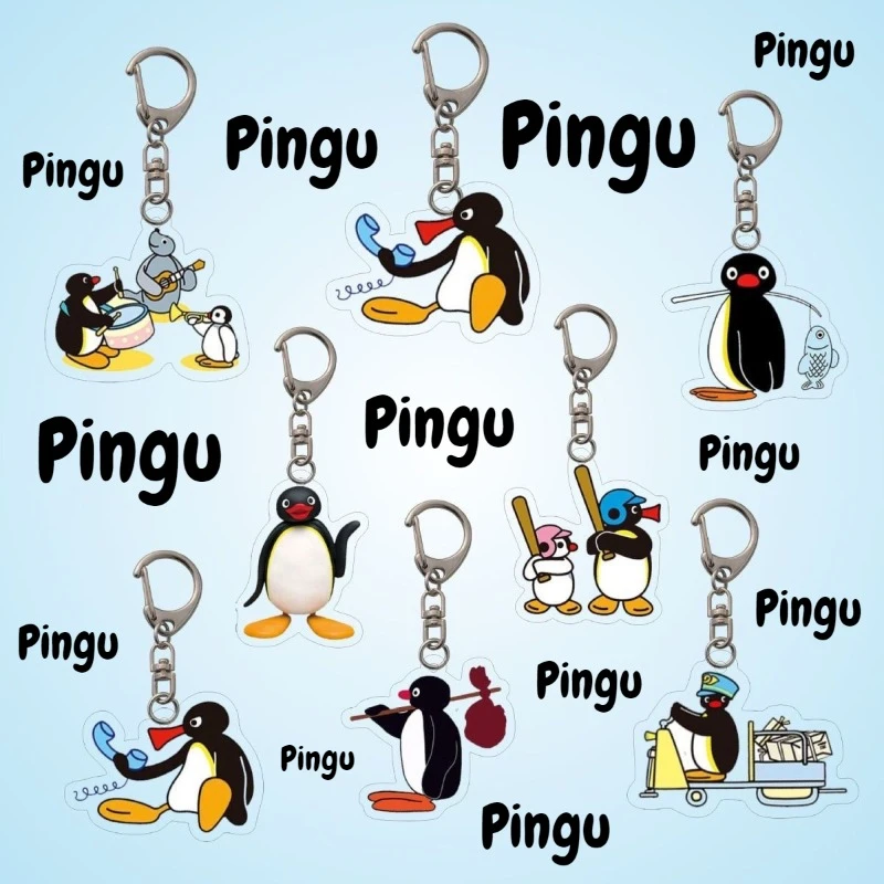 Pingu милый пингвин акриловый брелок для ключей цепочки мобильных телефонов