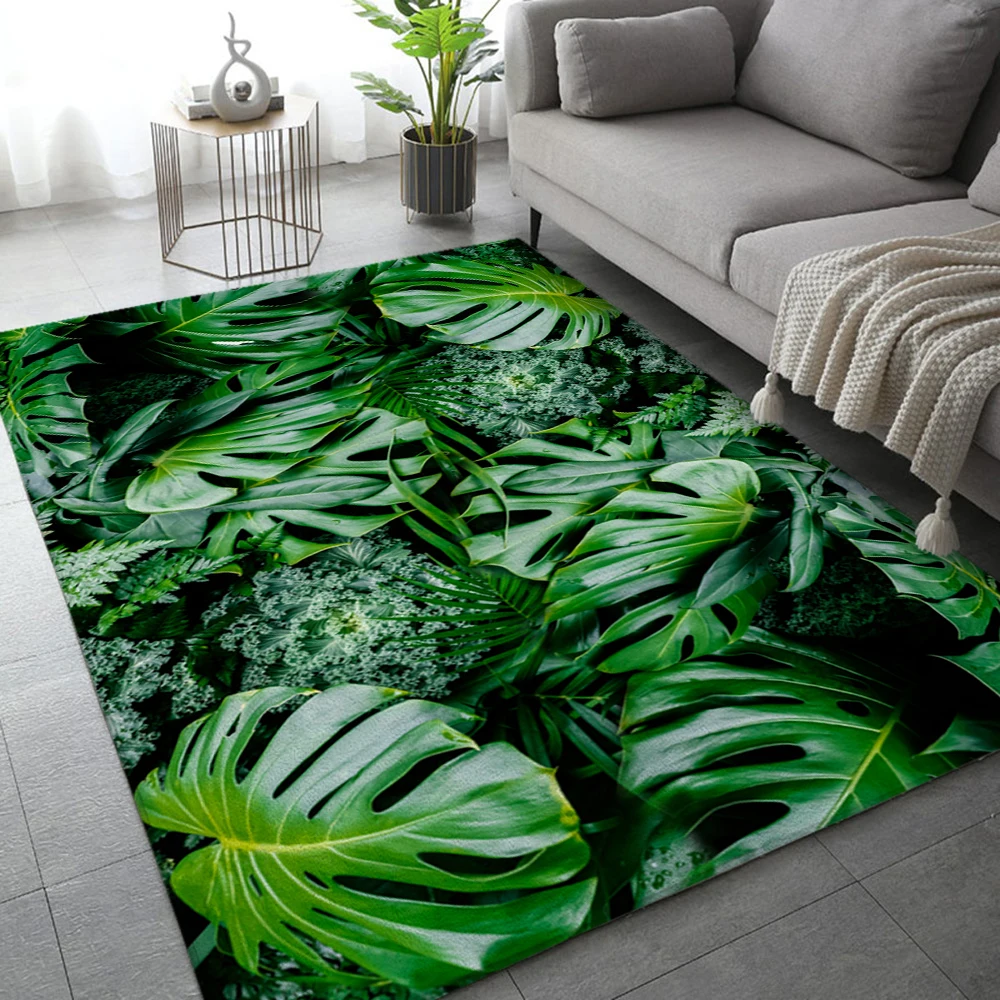 

Green Banana Leaf Rug INS Style· Living Room Rugs Bedroom Carpet Modern Home Living Room Decoration Floor Lounge Mat