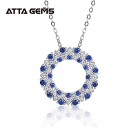 lab created sri lanka blue sapphire 925 sterling silver halo pendant necklace for women christmas present