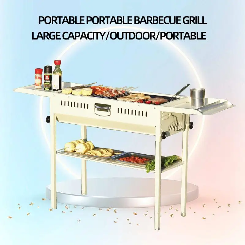 

Ultimate Outdoor Stainless Steel Portable Barbecue Grill - The Perfect Way to Enjoy Delicious Grilled Food Anywhere