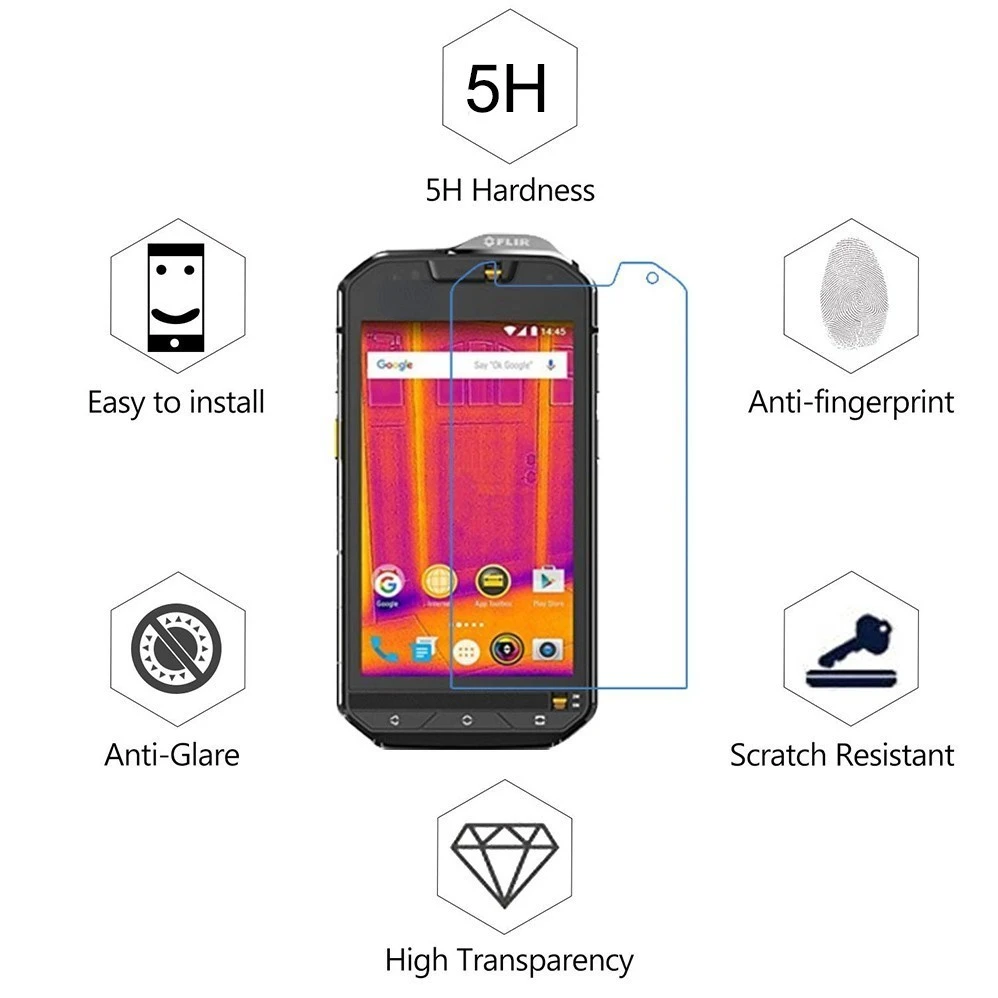 Противоударная нано-защита для экрана 5H, 2 упаковки, Защитная пленка для ЖК-экрана для Cat S60 S61 S41 S30 S40 S50 B15Q