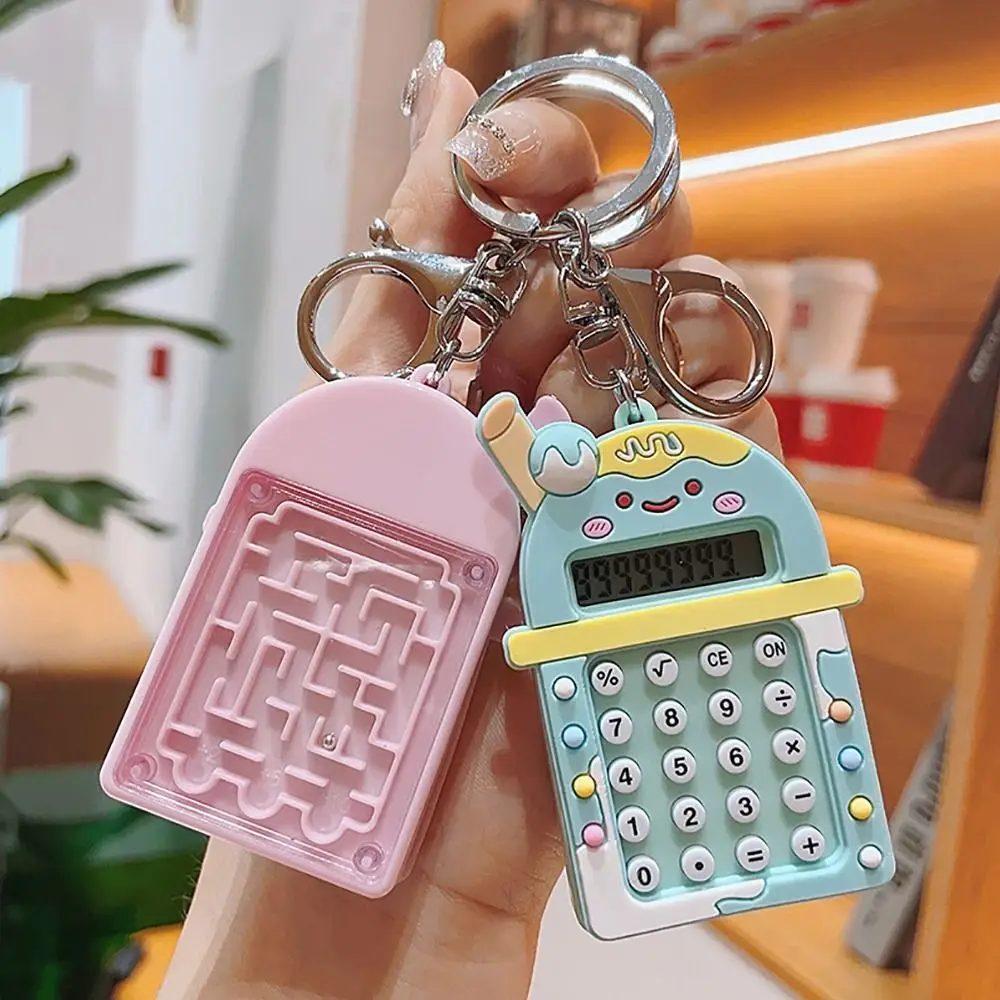 Портативный мини-калькулятор Kawaii, 8-значный дисплей, брелок для ключей с лабиринтом, легкие студенческие канцелярские принадлежности ярких цветов, школьные принадлежности (art.: 3920cd084486e) - 3920cd084486e