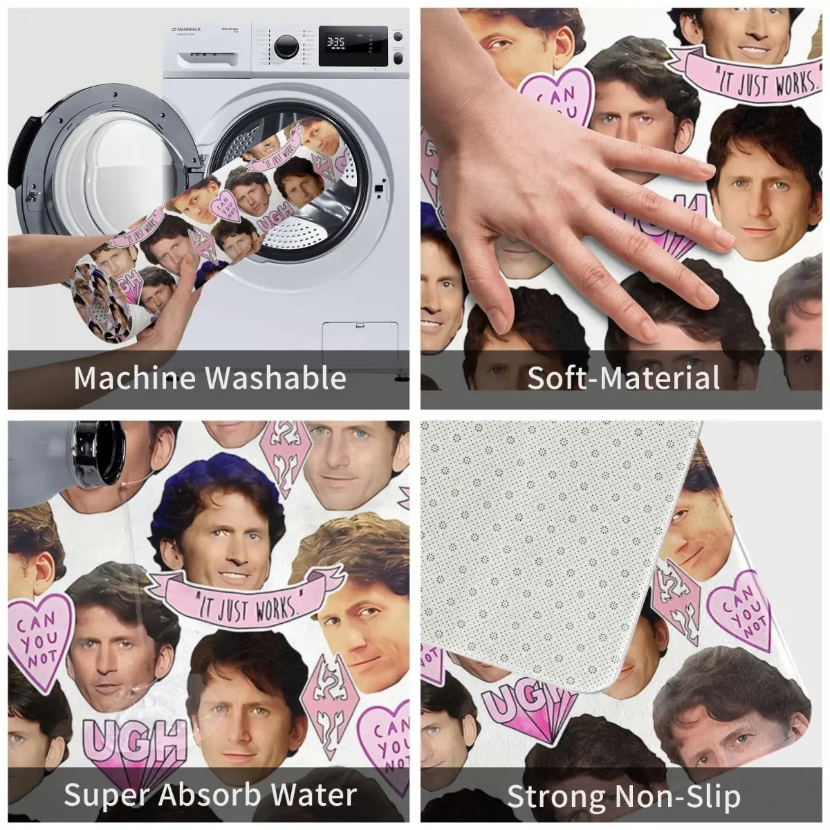 Коллаж Todd Howard 40x60 см ковер полиэстеровые напольные коврики милые стильные