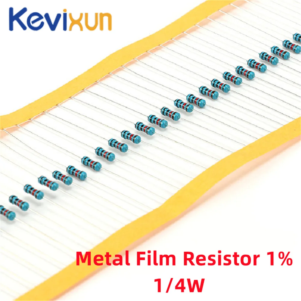 100pcs 1/4W Metal film resistor 1% 390R 430R 470R 510R 560R 620R 680R 750R 820R 910R 390 430 470 510 560 620 680 750 820 910 ohm