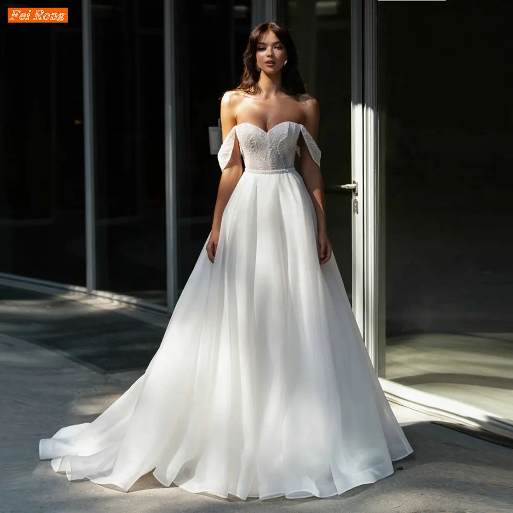 Женское свадебное платье с блестками элегантное белое трапециевидной формы