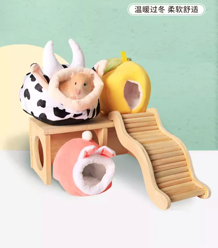 

Hamster Winter Cotton Nest Large Size Warm Golden Silk Bear Honey Bag Glimmer Flower Branch Mous Hedgehog Small House