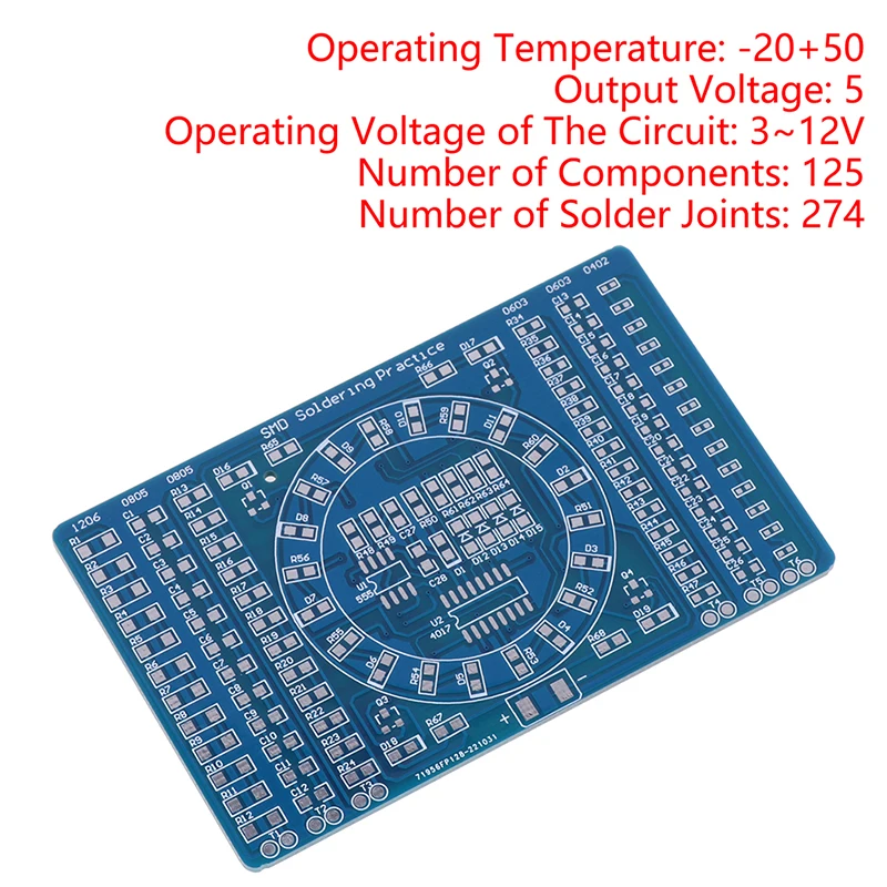 

Паяльная практика SMD, печатная плата, вращающийся фотоэлектрический сварочный комплект, электронные компоненты для самостоятельной сборки