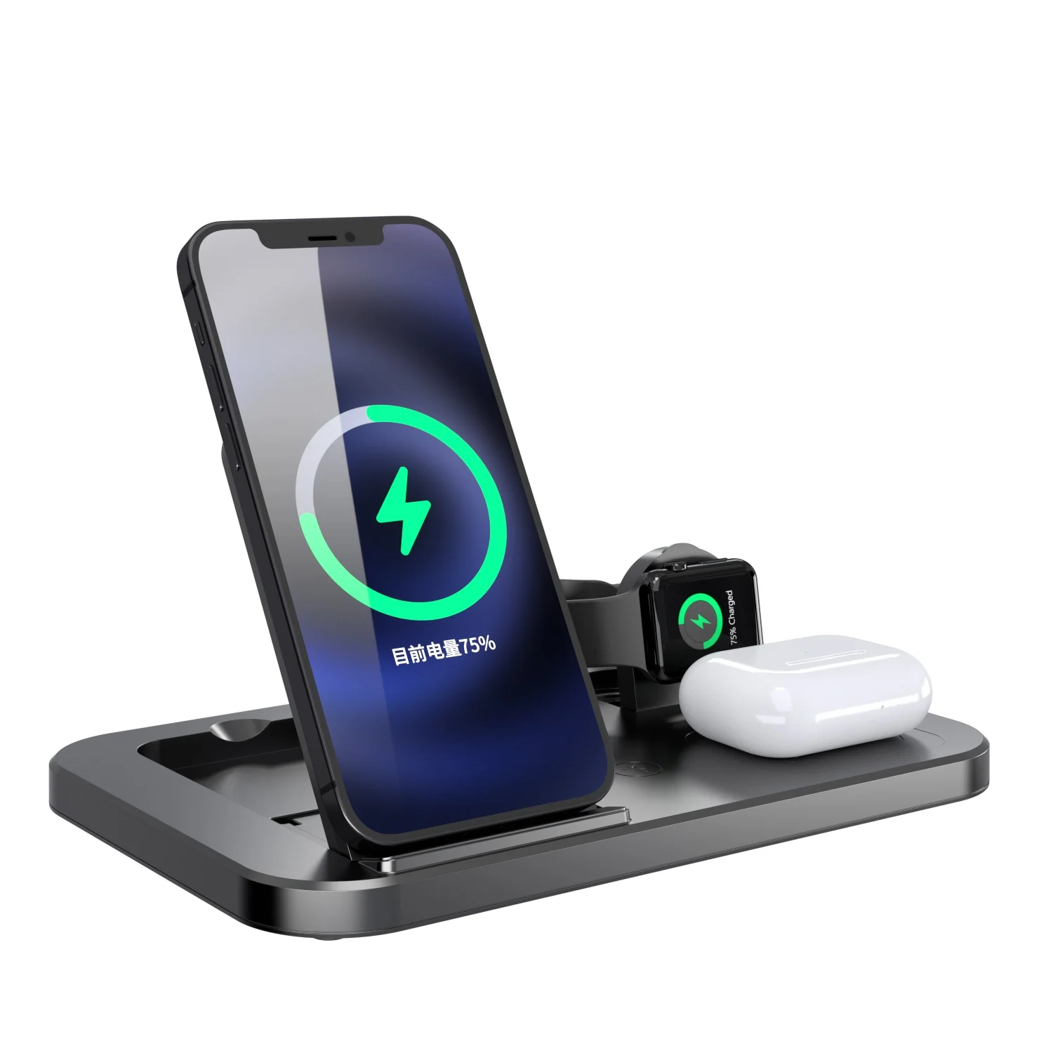

3 in 1 15W Qi Wireless Charger Fast Charging Holder for iPhone 13 12 11 XS XR X 8 For Apple Watch 7 6 5 Airpods Pro iWatch
