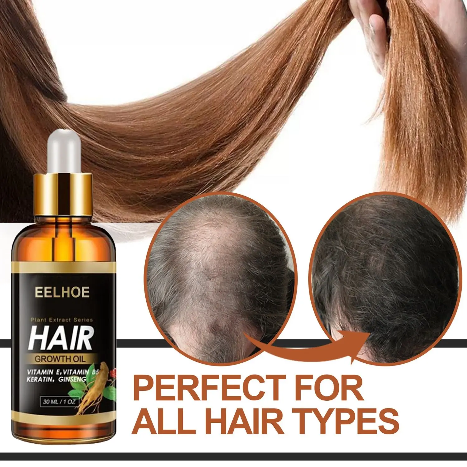 

30ML Ginseng Hair Growth Germinal Dense Regrowth Serum Oil Plant Extract Series Anti Loss Treatment Essence
