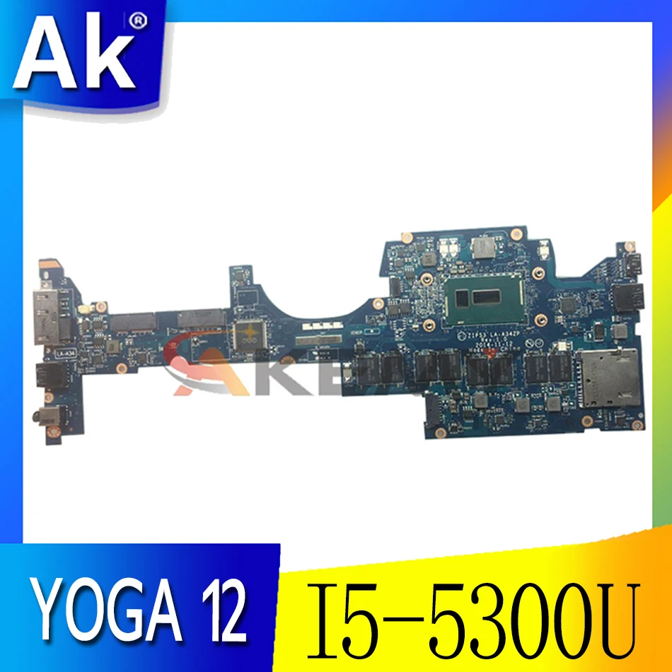 

Akemy ZIPS3 LA-A342P laptop motherboard For lenovo Yoga 12 SR23X I5-5300U Mainboard works
