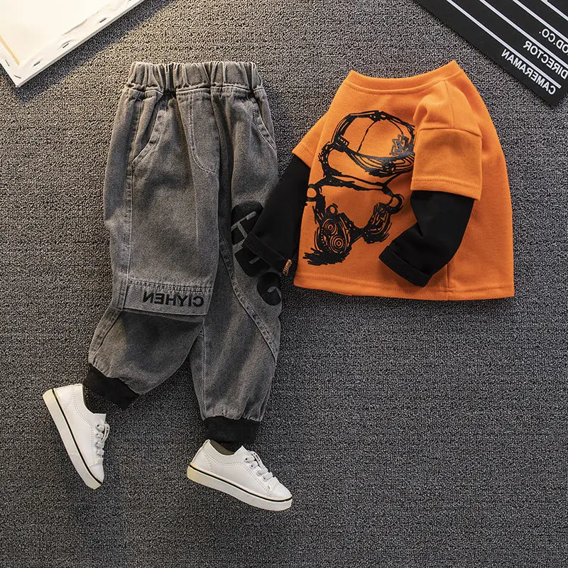 

Children's Boys Clothing Set 2022 New Outfits Kids Boy's Jeans Tshirt Tracksuit Sportwear Sport Suit 3 4 5 6 8 9 10 11 12 Years