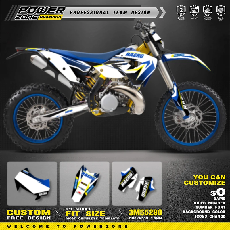 PowerZone пользовательские графические фоны для команды набор наклеек HUSABERG 2011 2012 FE390