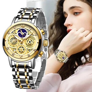LIGE Ladies Watch Woman Luxury Fashion Waterproof Watch for Women Watches Quartz Stainless Steel Clo in USA (United States)
