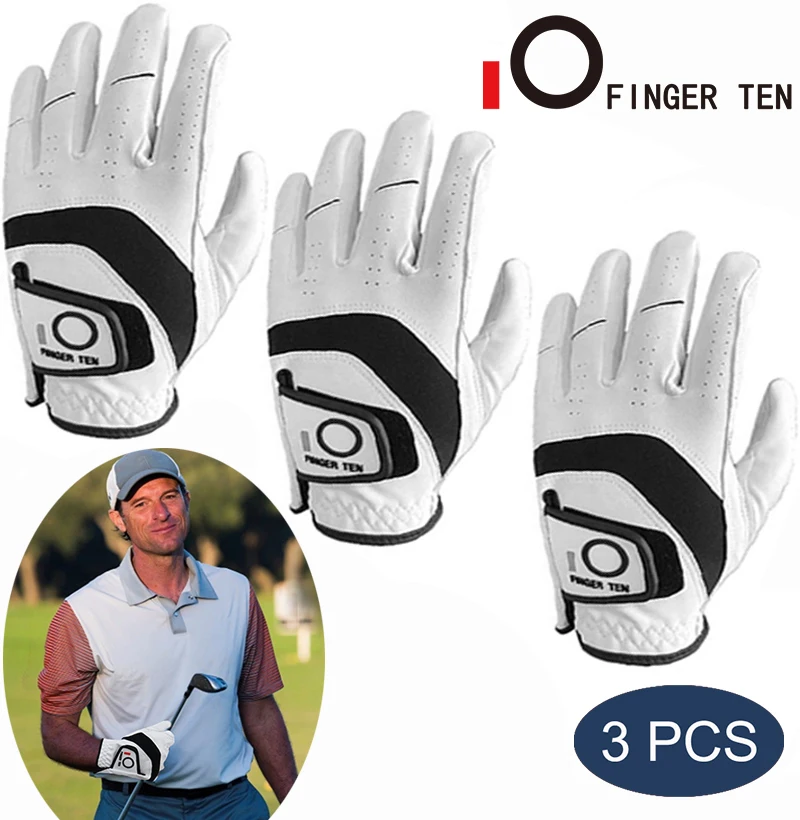Gloves Men Left Right Hand Cabretta Leather All Weather Grip