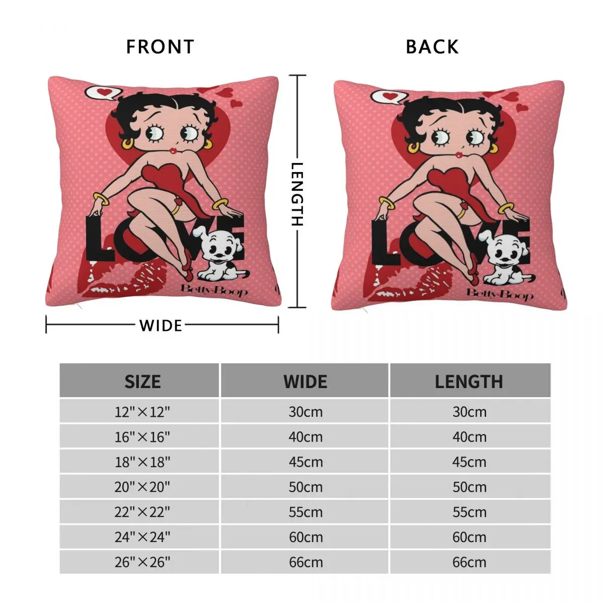 Kawaii B-Betty Boops квадратная наволочка с героями мультфильмов чехлы для подушек