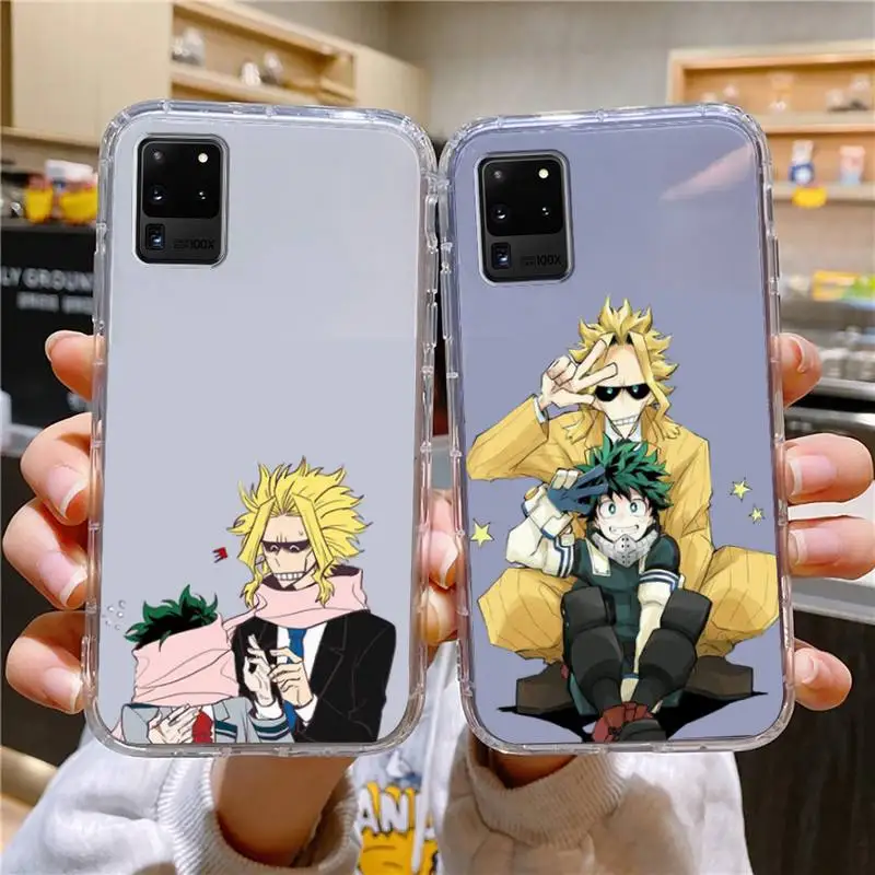 

My Hero Academia All Might Toshinori Yagi Phone Case For Samsung Galaxy S10 S10e A70 Edge S22 S23 Plus Ultra Note10 Transparent