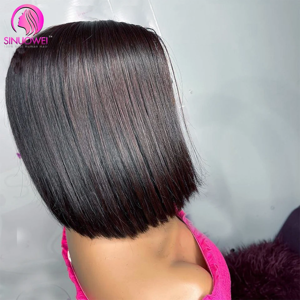 Парики для женщин Sinuowei T Part Bob Lace 8-16 дюймов бразильские прямые короткие волосы 4X1